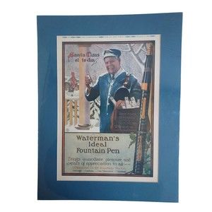 Antique Dec 11, 1919 Watermans Ideal Fountain Pen  Navy Matted Advertisement